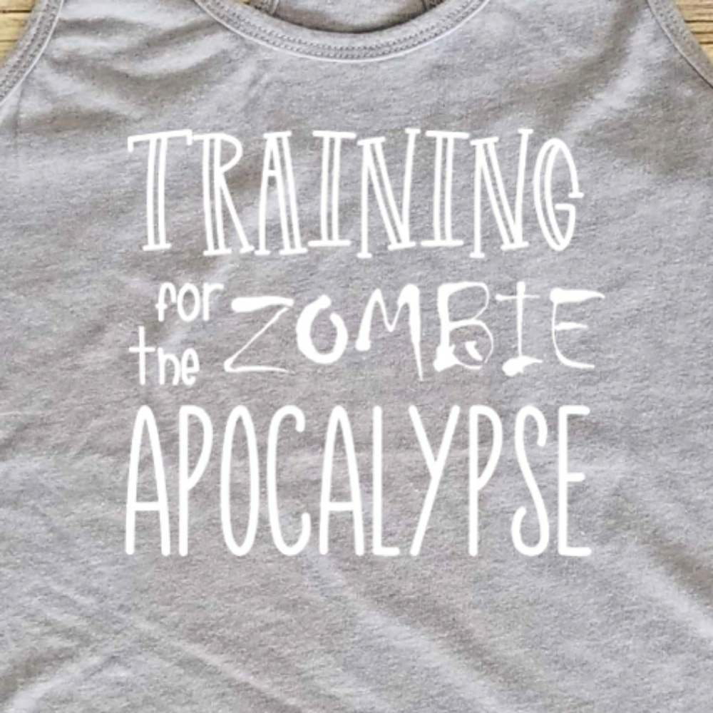 Zombie apocalypse workout shirt / gym tank top